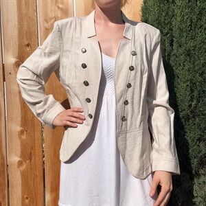 Dress Barn Beige Button-Front Blazer